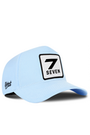 Ice Blue Baseball Cap with Number 7 Patch - BlackBork