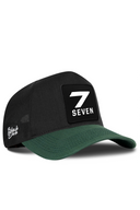 Cordura Petrol Green & Black Trucker Hat with Number 7 Patch - BlackBork