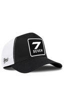 Cordura Black & White Trucker Hat with Number 7 Patch - BlackBork