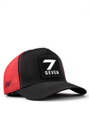7 numara logolu cordura siyah-krmz trucker sapka