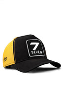 7 numara logolu cordura siyah-sar trucker sapka