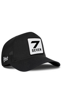 Cordura Black Trucker Hat with Number 7 Patch - BlackBork