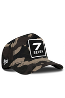 Camo Baseball Cap with Number 7 Patch - BlackBork