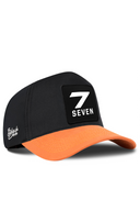Terracotta & Black Baseball Cap with Number 7 Patch - BlackBork