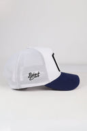 7 numara logolu lacivert-beyaz trucker sapka