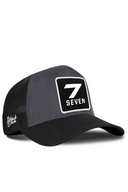 Black & Anthracite Trucker Hat with Number 7 Patch - BlackBork