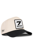 Black & Beige Baseball Cap with Number 7 Patch - BlackBork