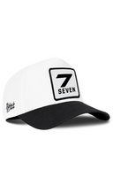 Black & White Baseball Cap with Number 7 Patch - BlackBork
