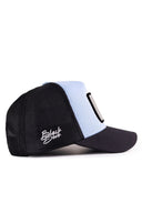 7 numara logolu siyah-buz mavi trucker sapka