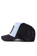 7 numara logolu siyah-buz mavi trucker sapka