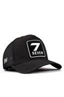 7 numara logolu siyah cordura trucker sapka
