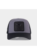 7 numara logolu siyah-gri trucker sapka