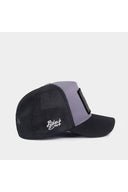7 numara logolu siyah-gri trucker sapka