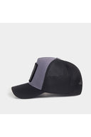 7 numara logolu siyah-gri trucker sapka