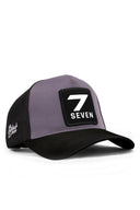 7 numara logolu siyah-gri trucker sapka