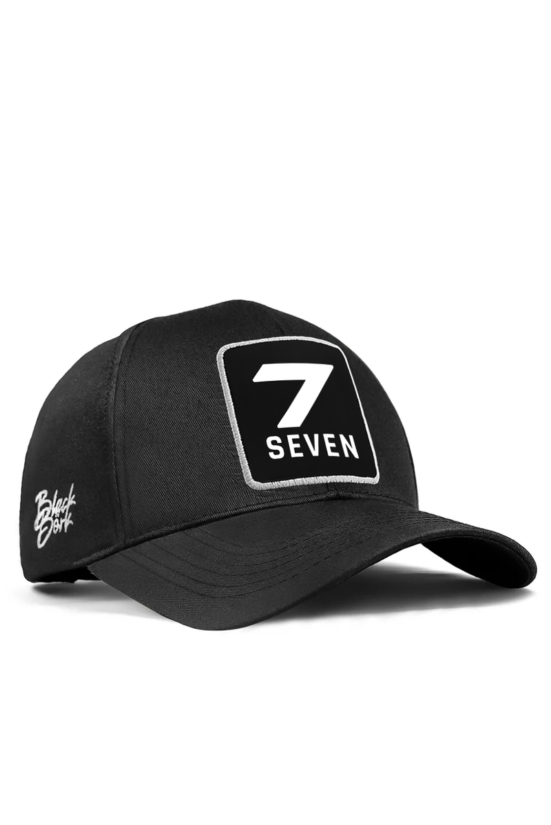 Black BlackBörk Baseball Cap with Number 7 patch