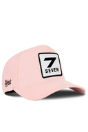 Salmon Baseball Cap with Number 7 Patch - BlackBork