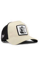 aslan logolu bej-siyah trucker sapka