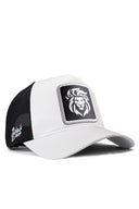 aslan logolu beyaz-siyah trucker sapka
