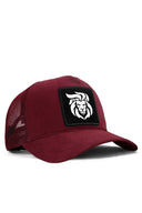 aslan logolu bordo trucker sapka