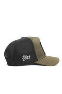 aslan logolu cordura haki-siyah trucker sapka