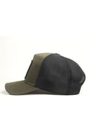 aslan logolu cordura haki-siyah trucker sapka