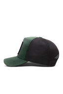 aslan logolu cordura petrol yesili-siyah trucker sapka