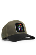 aslan logolu cordura siyah-haki trucker sapka
