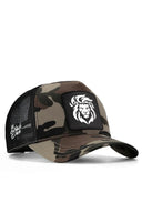 aslan logolu kamuflaj-siyah trucker sapka