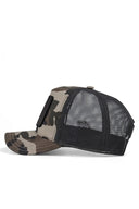 aslan logolu kamuflaj-siyah trucker sapka