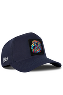 Navy Baseball Cap with Lion Patch - BlackBork