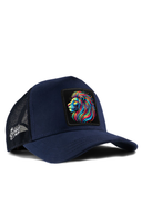 aslan logolu lacivert trucker sapka
