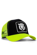 aslan logolu neon-siyah trucker sapka