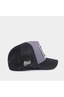 aslan logolu siyah-gri trucker sapka