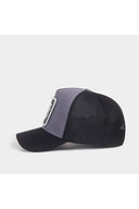 aslan logolu siyah-gri trucker sapka