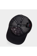 aslan logolu siyah-gri trucker sapka