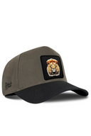 Black & Khaki Baseball Cap with Lion Patch - BlackBork