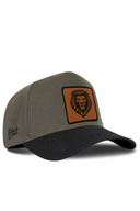 Black & Khaki Baseball Cap with Lion Patch - BlackBork