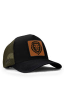 aslan logolu siyah-haki trucker sapka
