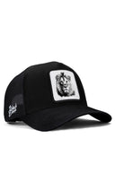 aslan logolu siyah trucker sapka