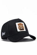 aslan logolu siyah trucker sapka