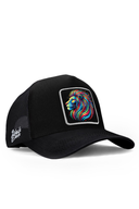 aslan logolu siyah trucker sapka