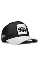 ay logolu beyaz-siyah trucker sapka