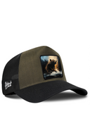 Cordura Black & Khaki Trucker Hat with Moon Patch - BlackBork