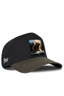 Khaki & Black Baseball Cap with Moon Patch - BlackBork