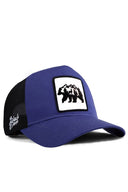 ay logolu siyah-mavi trucker sapka