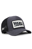 back to the future logolu antrasit-siyah trucker sapka