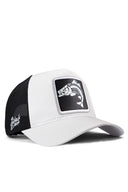 balk logolu beyaz-siyah trucker sapka