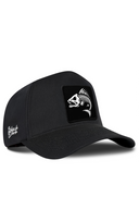 Black Baseball Cap with Fish Patch - BlackBork