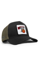 basketbol logolu cordura siyah-haki trucker sapka